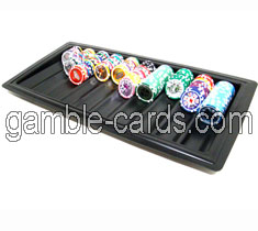 Negro bandeja de fichas de plástico